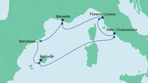 AIDAperla Route