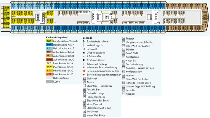 TUI Mein Schiff 1 - Deck 8 Muschel