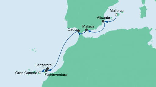AIDAcara Route 1